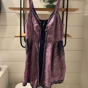 Free People Floral Silky Top